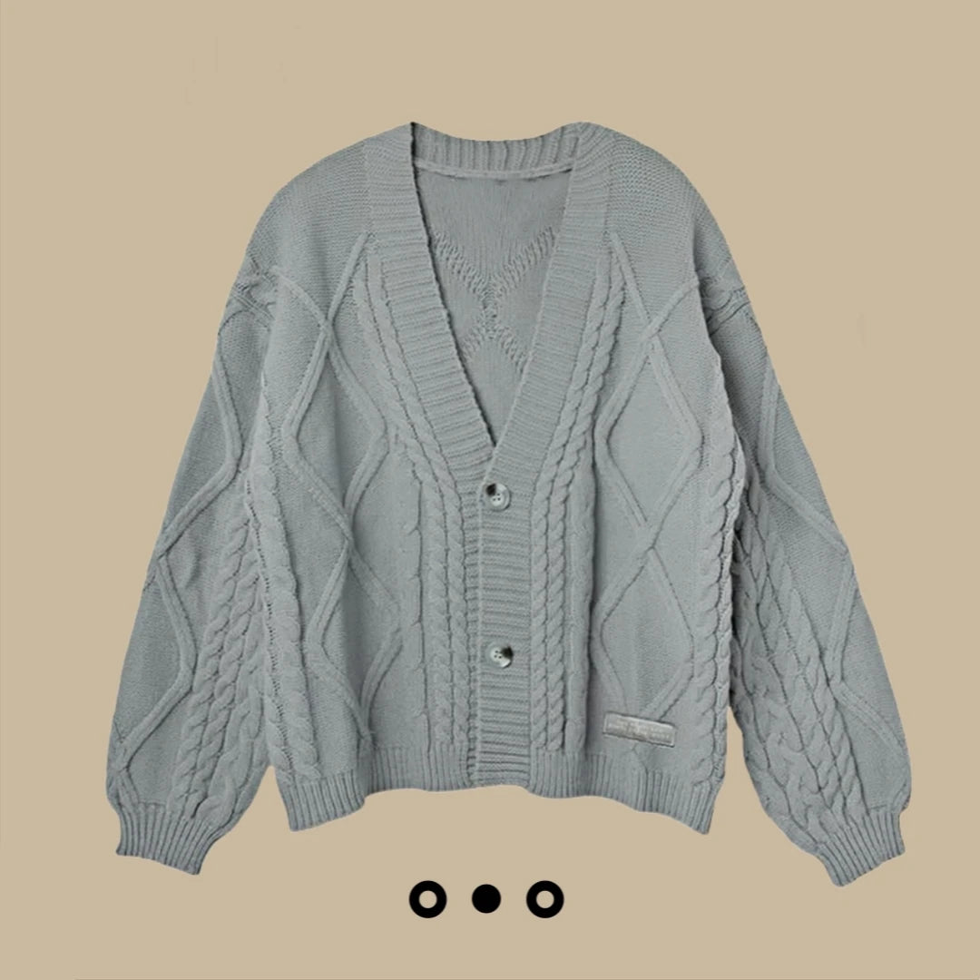 2026 New Collection  Loose Fit Warm Cropped Cardigan Women Y2k Cardigan Female Oversized Sweater Spring Ttpd Grey Cardigan Women